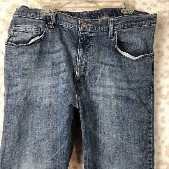 Wrangler jeans men’s 38 x 30 blue denim boot cut medium wash distressed - Picture 3 of 7